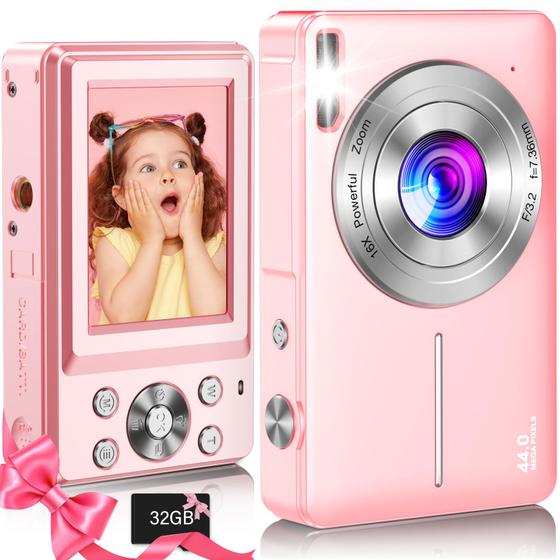 Imagem de Câmera digital Nosela 2024 FHD 1080P 44MP para crianças com 32GB
