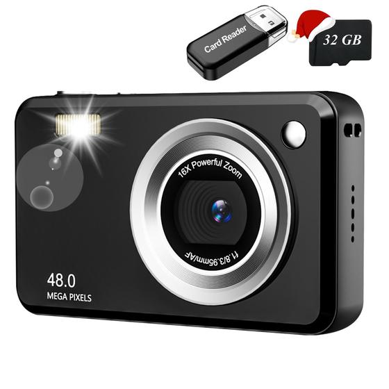 Imagem de Câmera digital Nvgfelis FHD 48MP 16X Zoom com cartão de 32GB