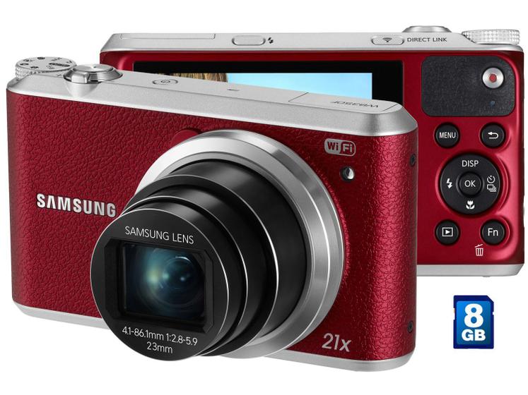 Câmera Digital Samsung Smart Camera WB350F 16.3MP Visor 3” Touch Zoom