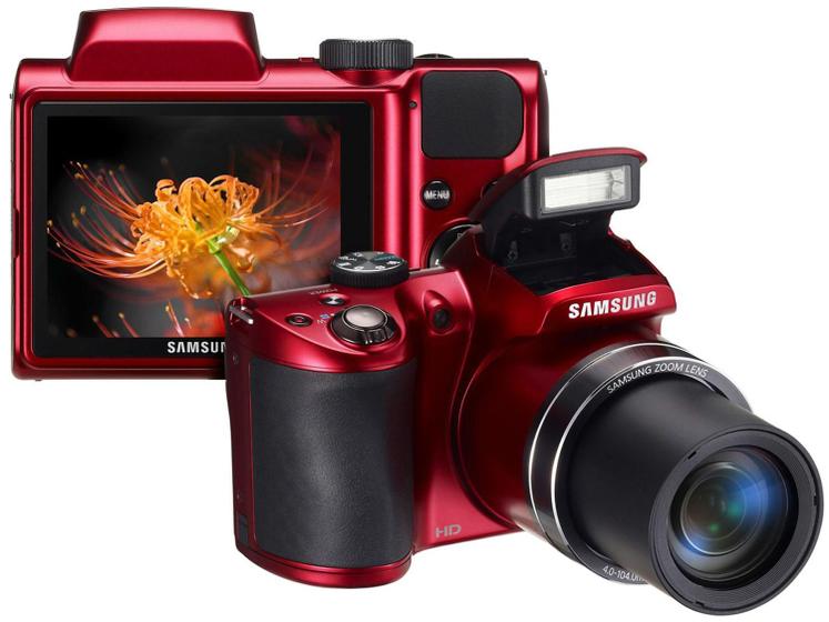 Câmera Digital Samsung WB100 16.2MP LCD 3” Zoom Óptico 26x Filma HD