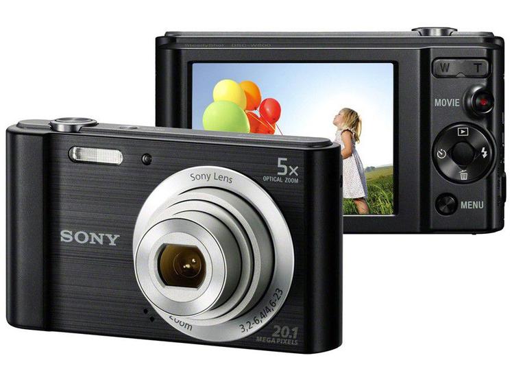 Câmera Digital Sony Dsc W800 20.1mp 5x Preta Câmera Compacta