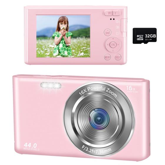 Imagem de Câmera digital VIANGER 4K 44MP com cartão SD de 32GB com zoom 16X
