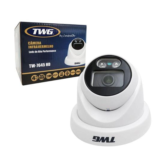 Imagem de Câmera Dome TWG TW-7645 HD, Full HD, 4x1, 2MP, 1/2.7 CMOS, 2.8mm, 2 Leds, IP66