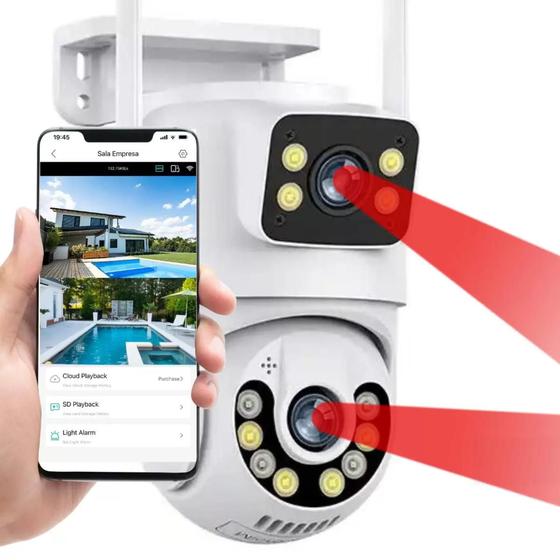Imagem de Câmera Dupla Lentes Prova Dágua Ip App Yoosee Wfi Celular