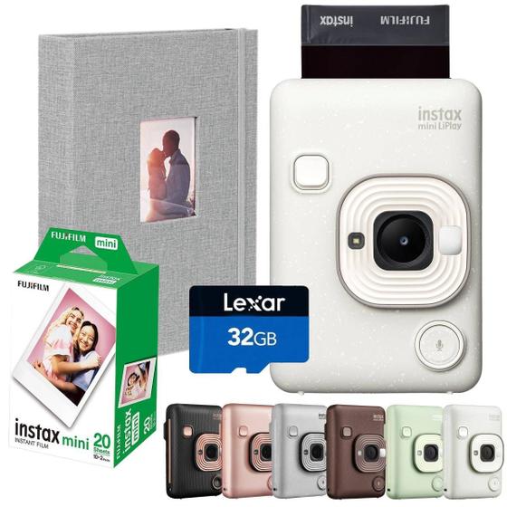 Imagem de Câmera e Impressora Bluetooth Instax Liplay Hibrida com 20 Fotos + Cartão 32GB + Álbum