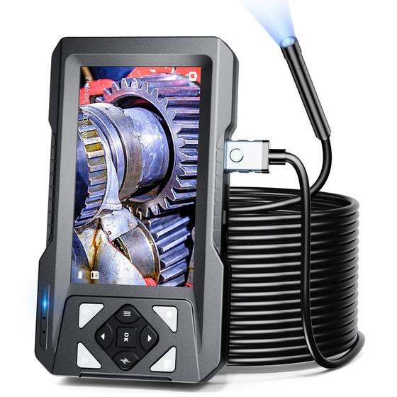 Imagem de Câmera Endoscópica HD De 4,3 Polegadas 1080P Com 8 Luzes LED 16,4FT Cord Bore Scope IP67 Para