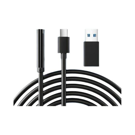 Imagem de Câmera Endoscópica Tipo C À Prova D'água De 7,0 Mm 6 LEDs Ajustável USB Android Boroscópio De