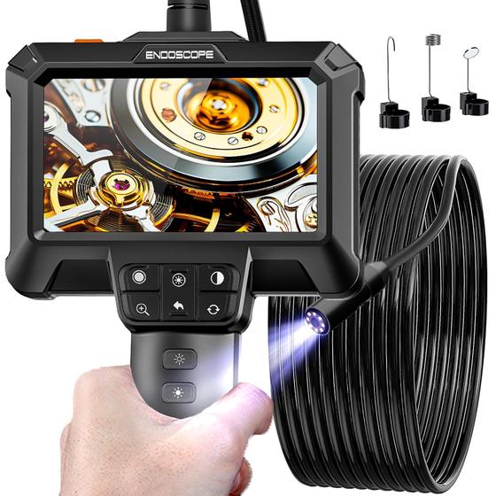 Imagem de Câmera endoscópica WINWEND IP67 impermeável 1080P com LCD de 4,3"