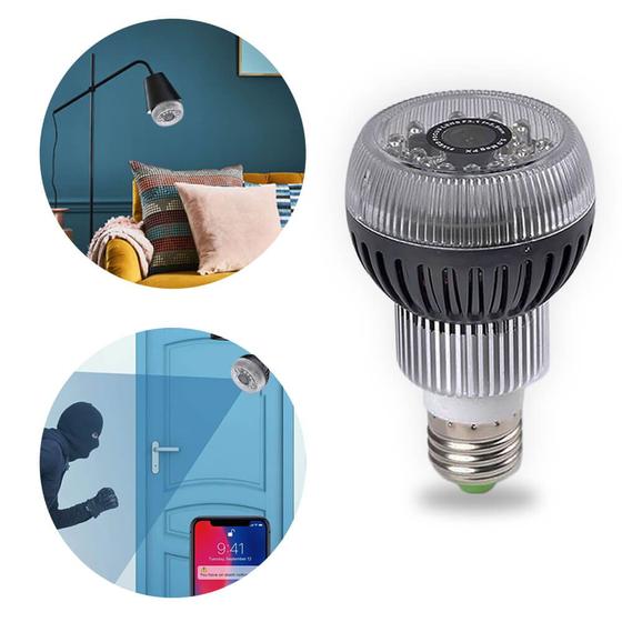 Câmera Espiã WIFI Disfarçada Lâmpada com Sensor de Presença Menor preço em Câmera Espiã WIFI Disfarçada Lâmpada com Sensor de Presença