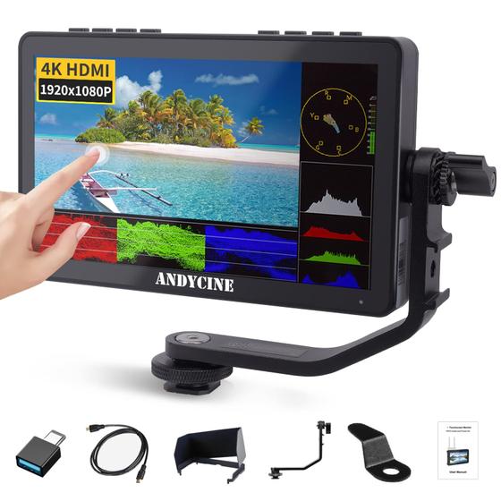 Imagem de Câmera HDMI Monitor ANDYCINE A6 Max 6" com bateria e estojo 4K