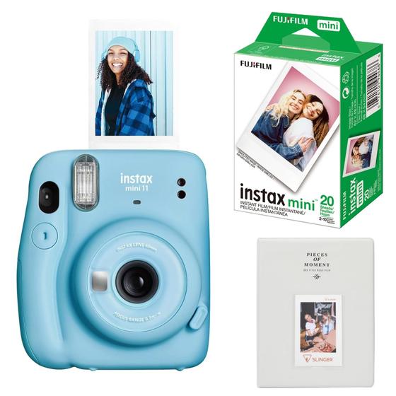 Imagem de Câmera instantânea Fujifilm Instax Mini 11 com filme e álbum azul