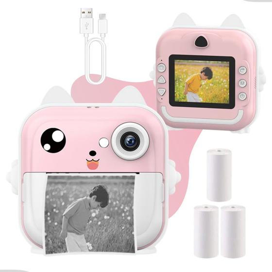 Imagem de Câmera Instantânea Infantil Filmadora Full Hd Impressora Criança Presente Divertida Jogo