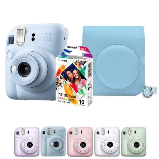 Imagem de Camera Instantanea Instax Mini 12 Kit Original com Filme Spray + Bolsa