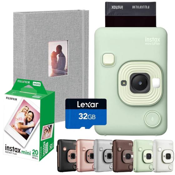 Imagem de Câmera Instax Liplay Hibrida 2 em 1 com 20 Fotos + Cartão 32GB + Álbum