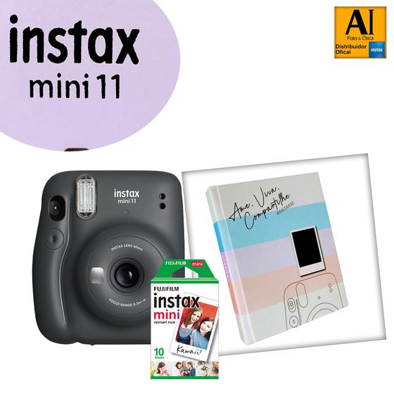 Câmera Instax Mini 11 + Filme 10 fotos + Álbum Instax Scrapbook II Fuji Film Câmeras