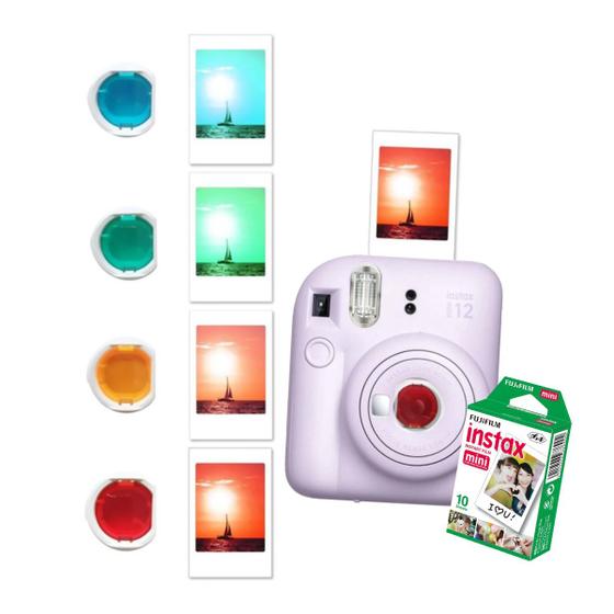 Imagem de Câmera Instax Mini 12 Lilás com Lentes Color Instax Mini 4 cores 