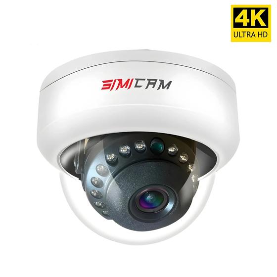 Simicam Camera Câmera IP 4K POE Dome Visão Noturna CCTV 4MP 5MP 8MP Áudio NVR ...