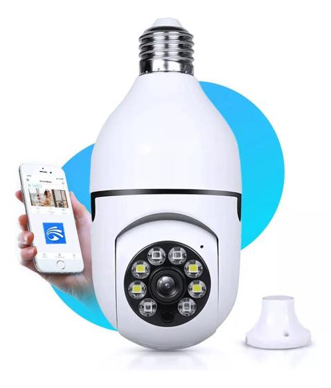 Imagem de Câmera IP Giratória Wifi Lâmpada com Visão Noturna - Vigilância Externa Avançada