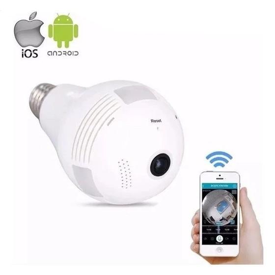 Imagem de Camera Ip Lampada Panoramica Seguraça Vr 360 Wifi Led