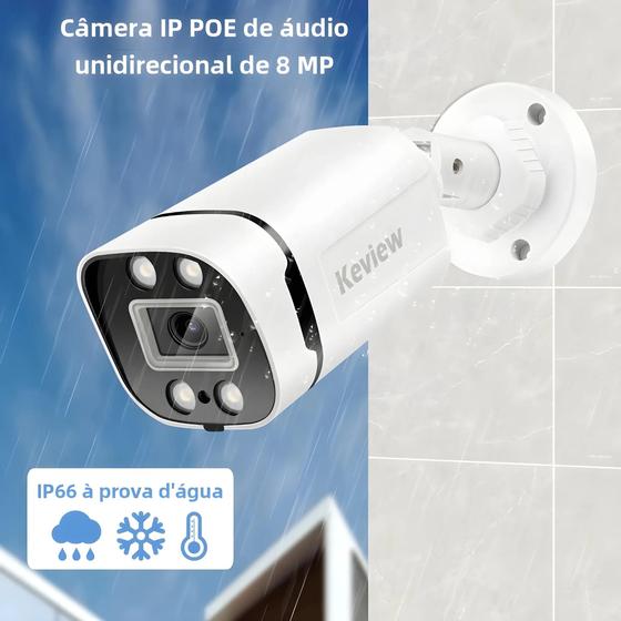 Imagem de Câmera IP PoE Externa 4K 8MP - H.265, ONVIF, Bullet, Visão Noturna