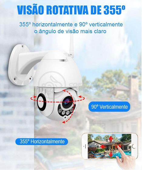 Imagem de Câmera IP Rotativa Speed Dome 355º a Prova D'Água Externa Interfone WiFi Infravermelho