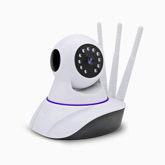 Imagem de Câmera Ip Sem Fio 360 3 Antenas HD Wifi Visão Noturna Alarm