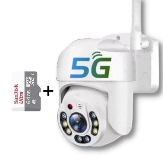 Imagem de Câmera Ip Wifi Externa 5g Prova De Água + Cartão Memoria 64g