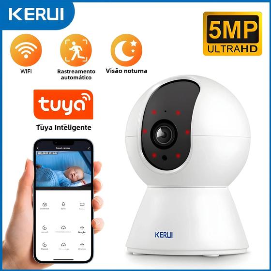 Imagem de Câmera IP WiFi Inteligente Tuya 5MP - Monitoramento de Bebê com Detecção Humana AI