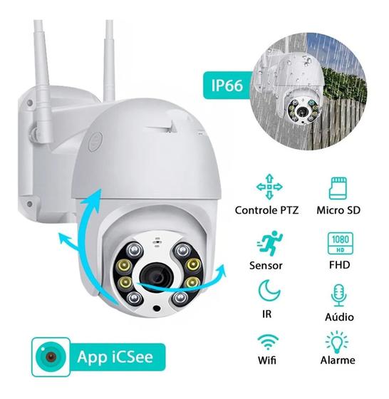 Imagem de Câmera Ip Wifi Rotativa Externa Dome Prova De Água Hd Yoosee