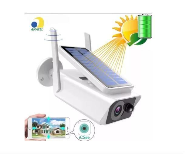 Imagem de Câmera Ip Wifi Segurança Ip66 Energia Solar Full Hd Externa