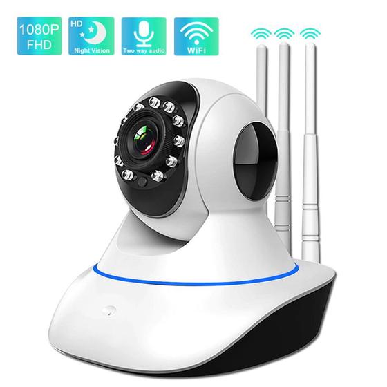 Câmera IP Wifi Wireless Sem Fio Hd 3 Antenas Robô Visão Noturna - Utimix