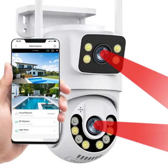 Imagem de Câmera Lentes Dupla Prova D'água Ip App Yoosee Celular Wifi