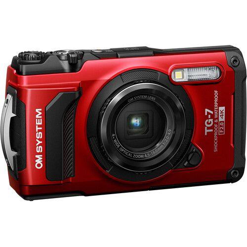 Câmera olympus tough tg-7 waterproof vermelha Imagem de Câmera olympus tough tg-7 waterproof vermelha