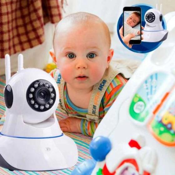 Imagem de Camera robo ip wi-fi 360º 2 antenas pet ou baba eletronica com aplicativo yoosee