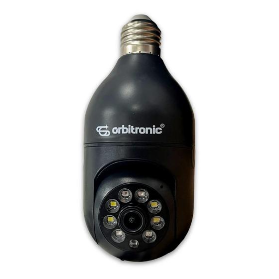 Menor preço em Camera Segurança Panoramica Lampada Wifi Espia C/rastreio Preta Orbitronic