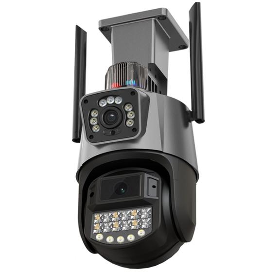 Imagem de Câmera Wi-fi 4K 8MP Tela Dupla Visão Noturna Alarme Luz De Polícia 3 Night Vision Modes