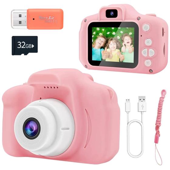 Imagem de Câmera YUE3000 Upgrade Kids 1080P HD 20MP com cartão SD de 32GB