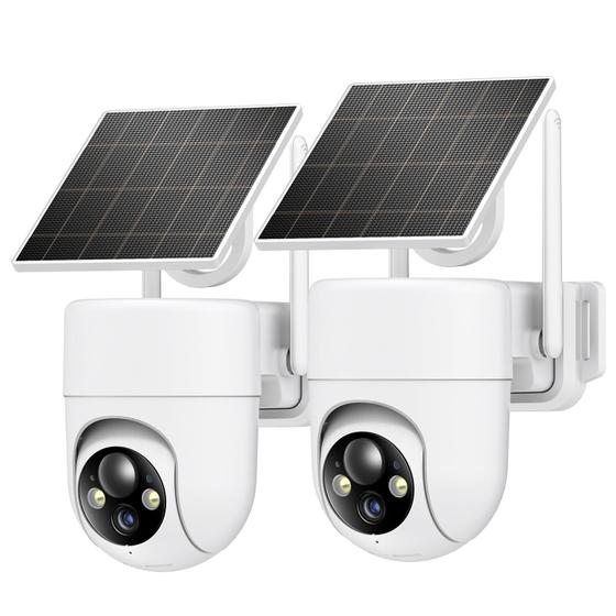 Imagem de Câmeras de segurança Oculview 2K Solar Wireless 2PCS com visão de 360