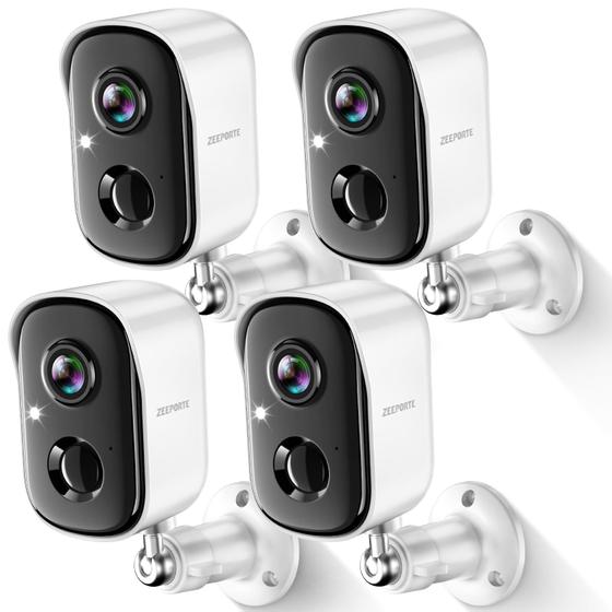 Imagem de Câmeras de Segurança ZEEPORTE SECURITY 2K WiFi - Pacote com 4