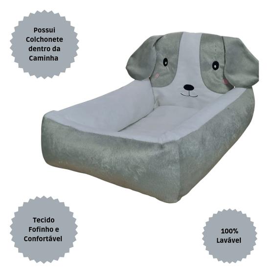 Imagem de Caminha de Cachorro Médio Porte Cama Pet Gatos Pelúcia Com Cabeceira