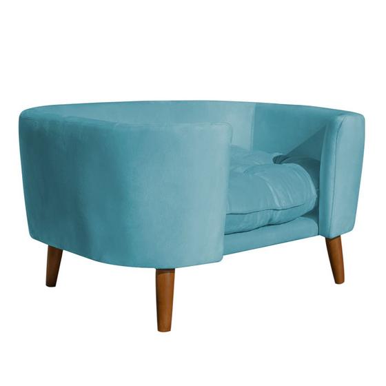 Imagem de Caminha de Pet Veludo Azul Turquesa - Vallisa Decor