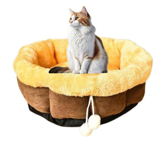 Imagem de Caminha Donut P/ Pet Pelucia Fofinha Gatos Cachorro C/ Pompom