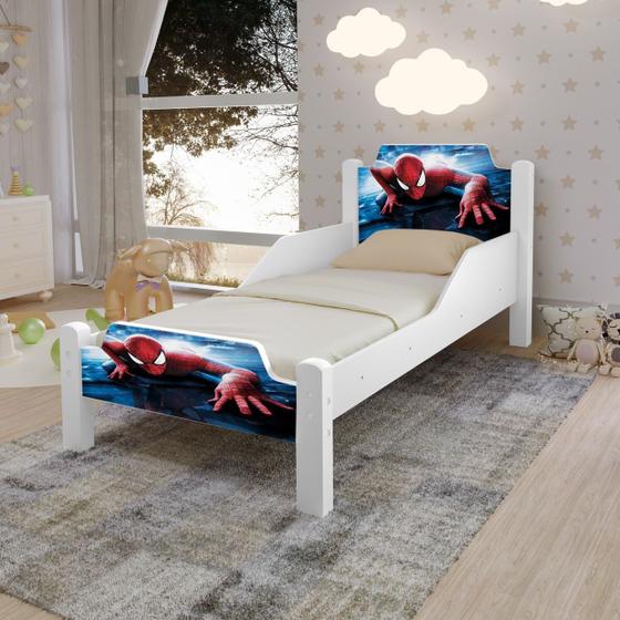Caminha Infantil Adesivada Homem Aranha - PB Móveis Imagem de Caminha Infantil Adesivada Homem Aranha