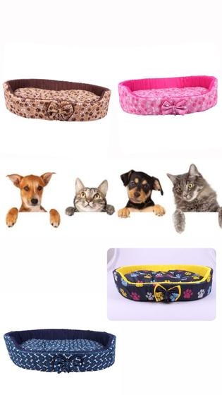 Imagem de Caminha Pet Espuma Europa Lacinho Oval Cães Gatos Cachorrinhos 5 - varias estampas