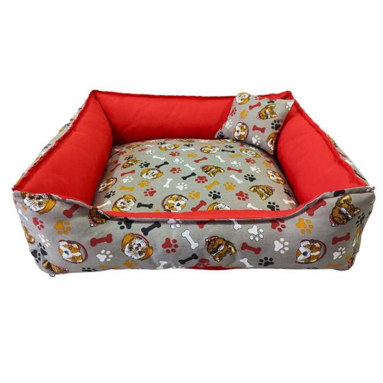 Imagem de Caminha Pet Quadrada 62x62x18 G Cinza + Almofada