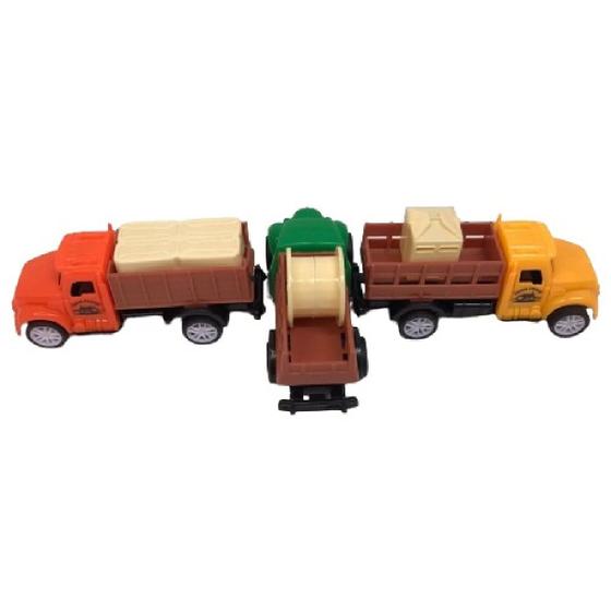 Imagem de Caminhão a Fricção Pull Back Farm Vehicle brinquedo 3 Peças