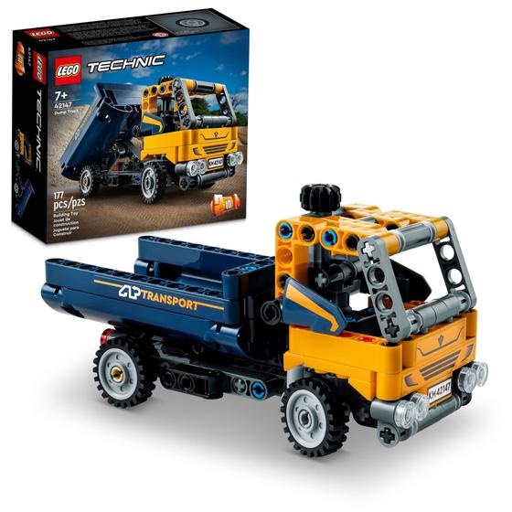 Imagem de Caminhão Basculante LEGO Technic 42147, Brinquedo 2em1, Construção