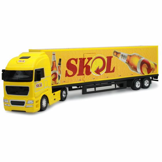 Caminhão Baú Em Miniatura Cerveja Skol Menor preço em Caminhão Baú Em Miniatura Cerveja Skol
