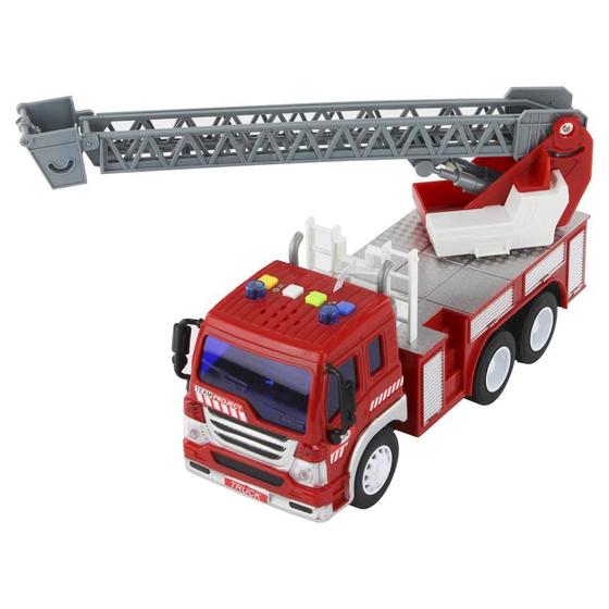 Imagem de Caminhão Bombeiro Escadas Com Fricção Luz E Som - Bbr Toys