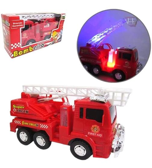 Imagem de Caminhão Bombeiro Esquadrão de Resgate Com Escada Som e Luz A Pilha